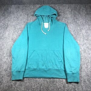 Aeropostale Hoodie Womens Medium Teal Pullover Kangaroo Pocket Fleece Sweatshirt